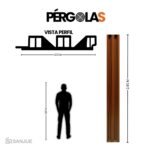 PERGOLA WPC 3 CANAL TECA (2.90MT) - Image 2