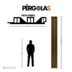 PERGOLA WPC 3 CANAL NOGAL 2.90MT - Image 2